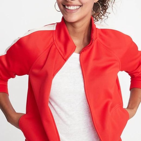 Old Navy Sleeve-Stripe Track Jacket for Women - Picture 2 of 6